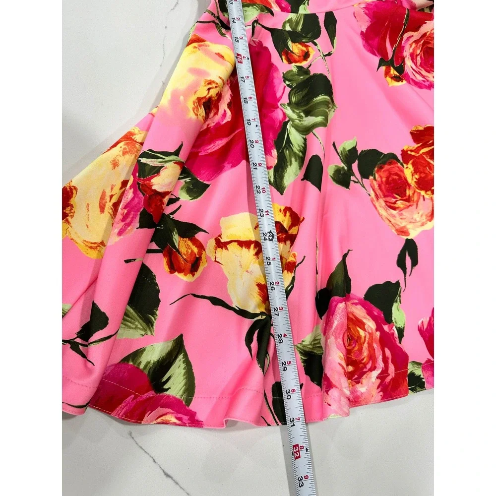 Bonnie Jean Girls Pink‎ Floral Rose Scuba Fit and Flare Dress Size 12